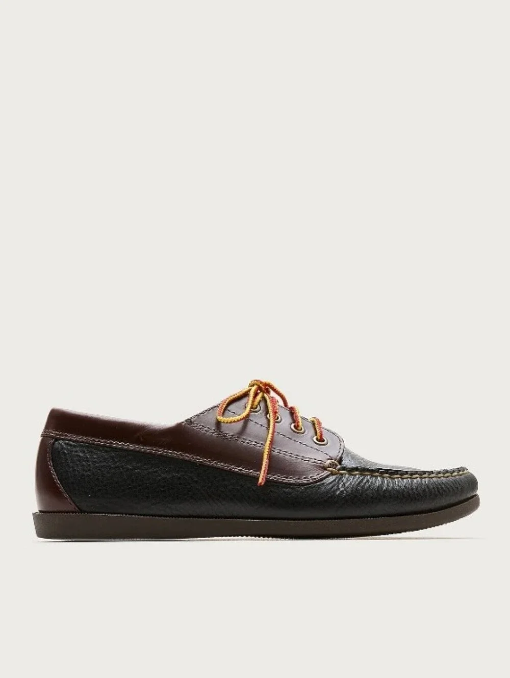 J. Crew Four-Eye Leather Lake Shoes - Whiskey & Black